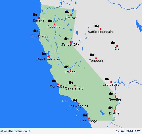 webcam California North America Forecast maps