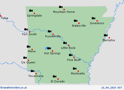 webcam Arkansas North America Forecast maps