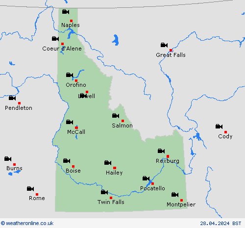 webcam Idaho North America Forecast maps