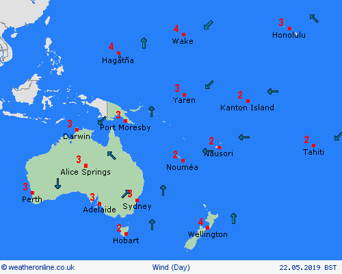 wind  Oceania Forecast maps