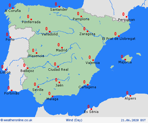 wind Spain Europe Forecast maps