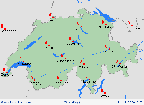 wind Switzerland Europe Forecast maps