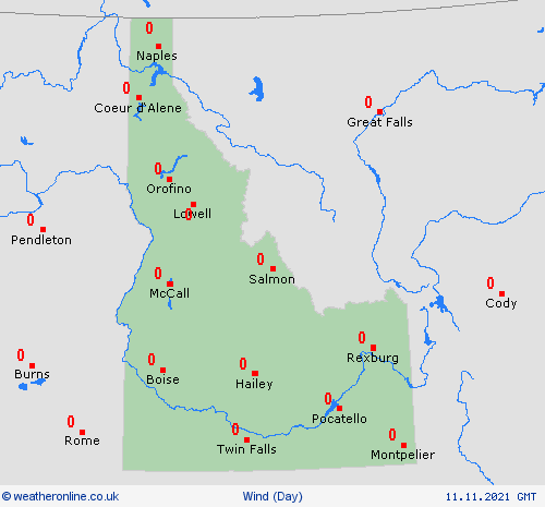 wind Idaho North America Forecast maps