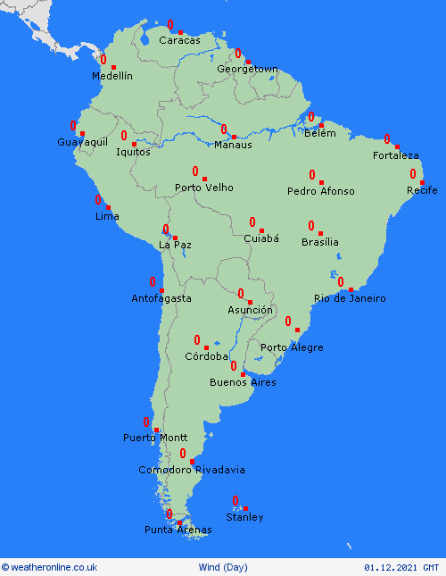 wind  South America Forecast maps