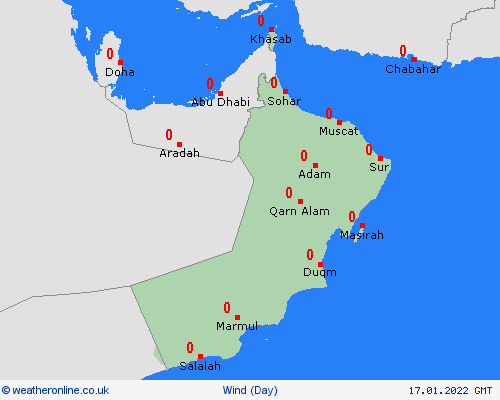 wind Oman Asia Forecast maps