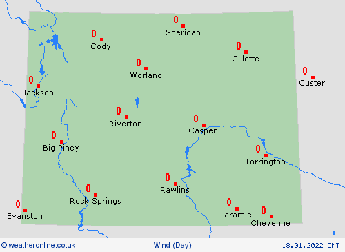 wind Wyoming North America Forecast maps