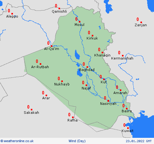 wind Iraq Asia Forecast maps