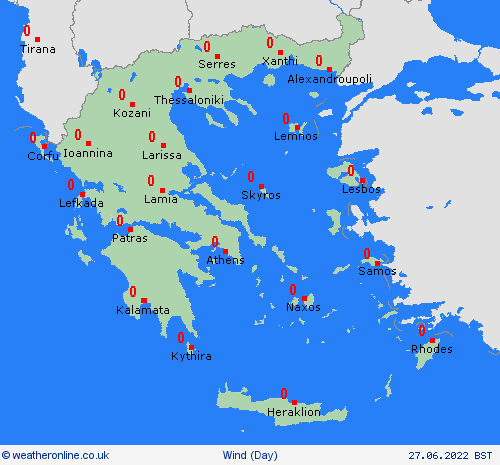 wind Greece Europe Forecast maps