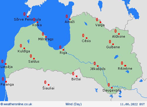 wind Latvia Europe Forecast maps