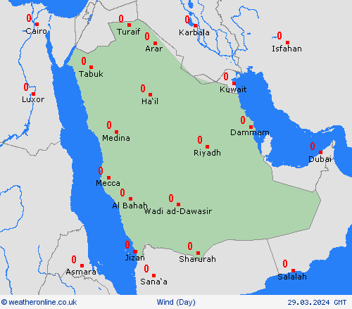 wind Saudi Arabia Asia Forecast maps