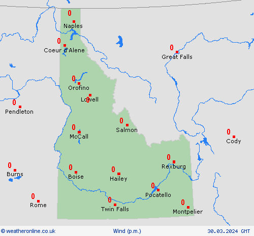 wind Idaho North America Forecast maps
