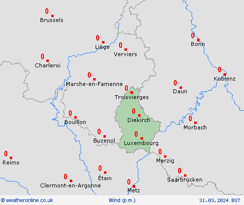 wind Luxembourg Europe Forecast maps