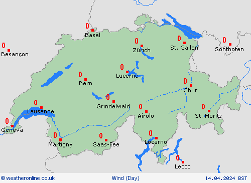 wind Switzerland Europe Forecast maps