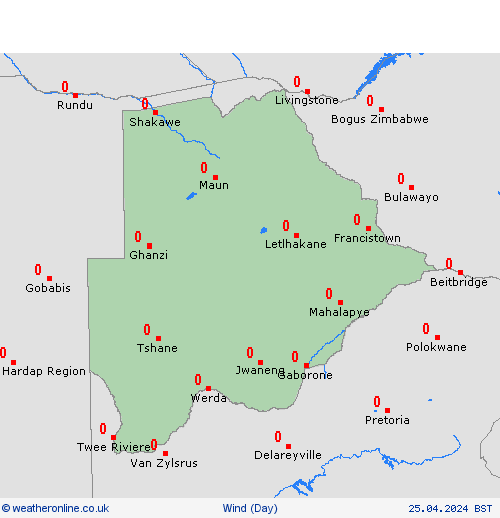 wind Botswana Africa Forecast maps