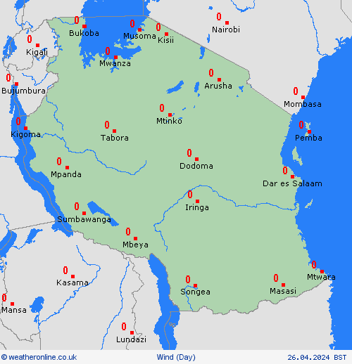 wind Tanzania Africa Forecast maps