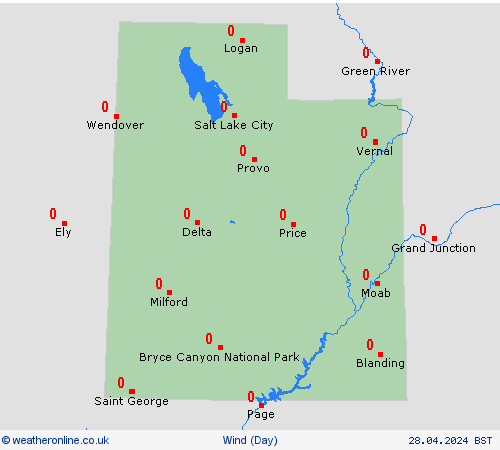 wind Utah North America Forecast maps