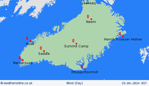 wind Greenland Europe Forecast maps