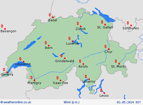 wind Switzerland Europe Forecast maps