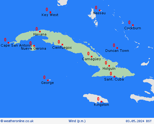 wind Cuba Central America Forecast maps