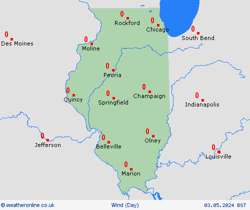 wind Illinois North America Forecast maps