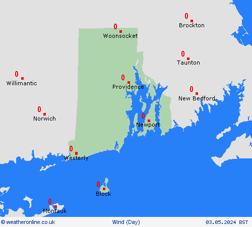 wind Rhode Island North America Forecast maps