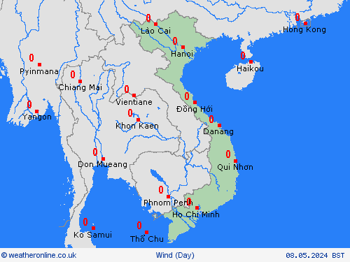 wind Vietnam Asia Forecast maps