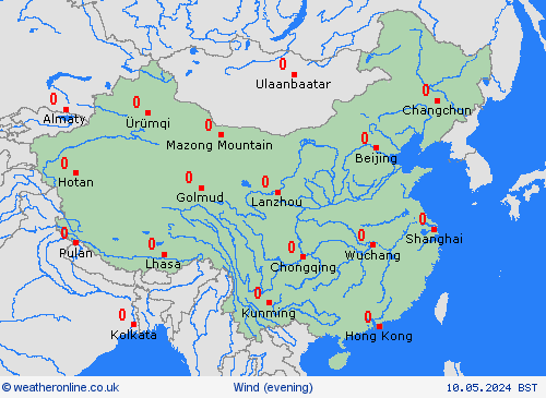 wind China Europe Forecast maps