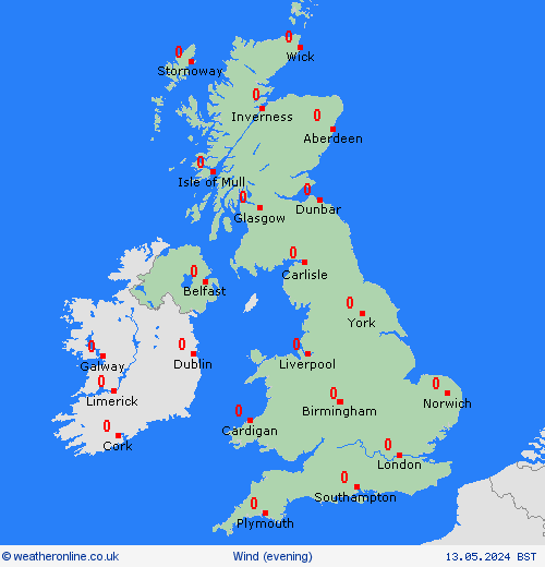 wind UK United Kingdom Forecast maps