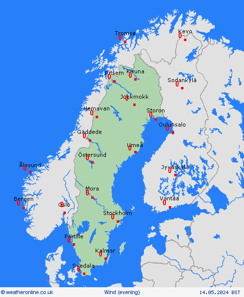 wind Sweden Europe Forecast maps