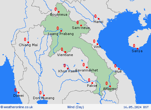 wind Laos Asia Forecast maps