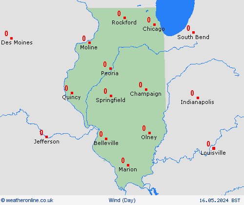 wind Illinois North America Forecast maps