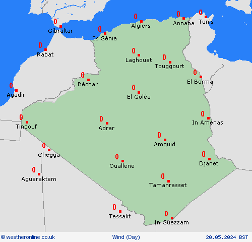 wind Algeria Africa Forecast maps