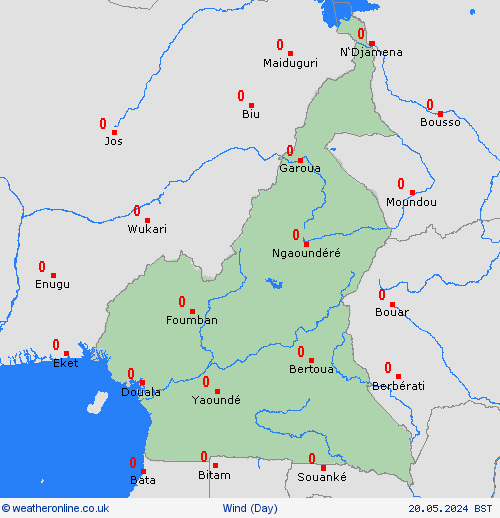 wind Cameroon Africa Forecast maps