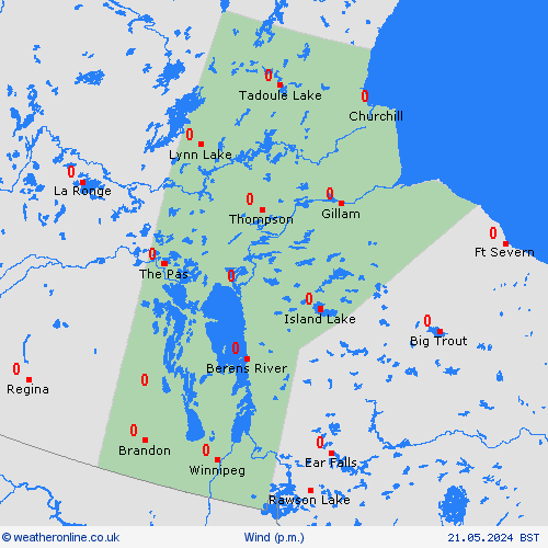 wind Manitoba North America Forecast maps