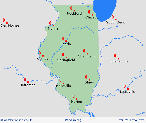 wind Illinois North America Forecast maps