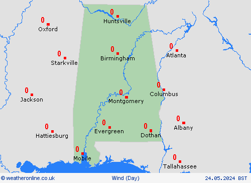 wind Alabama North America Forecast maps