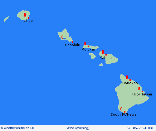 wind Hawaii North America Forecast maps