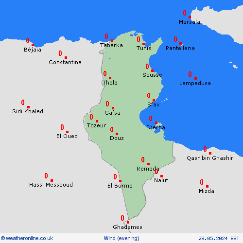 wind Tunisia Africa Forecast maps