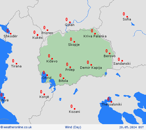 wind North Macedonia Europe Forecast maps