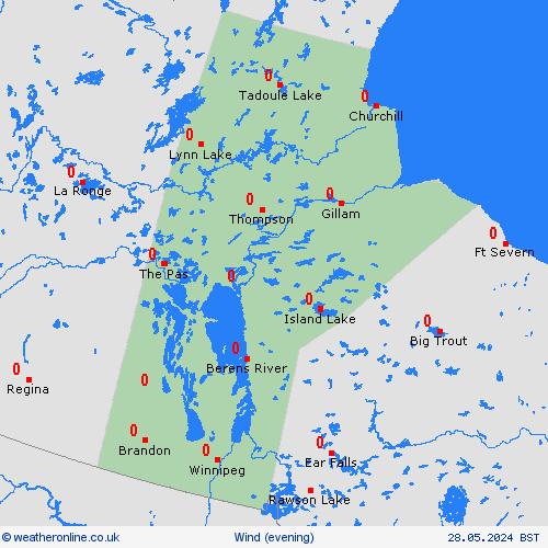 wind Manitoba North America Forecast maps