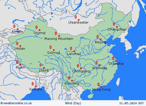 wind China Asia Forecast maps