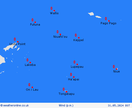 wind Tonga Islands Oceania Forecast maps