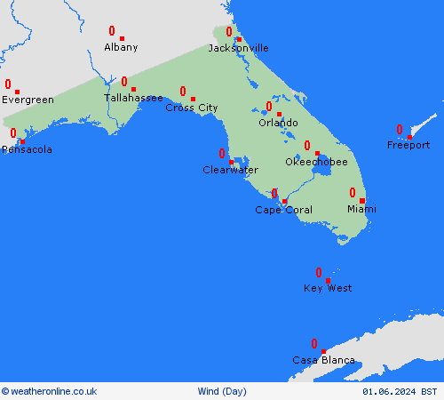 wind Florida North America Forecast maps