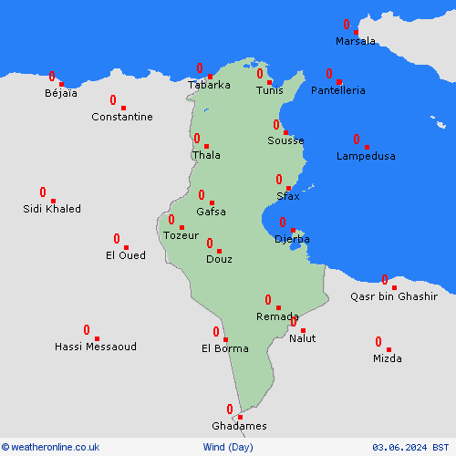 wind Tunisia Africa Forecast maps