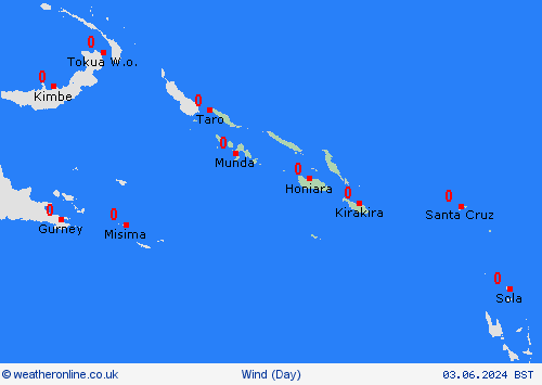 wind Solomon Islands Oceania Forecast maps