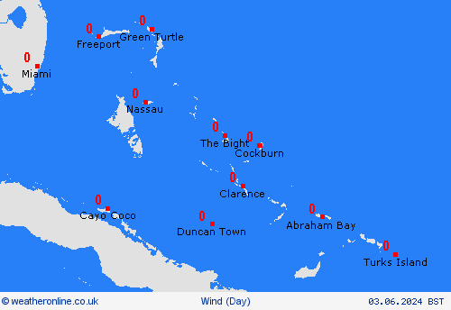 wind Bahamas Central America Forecast maps