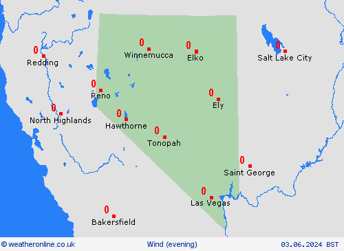 wind Nevada North America Forecast maps