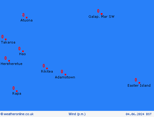 wind Pitcairn-Islands Oceania Forecast maps