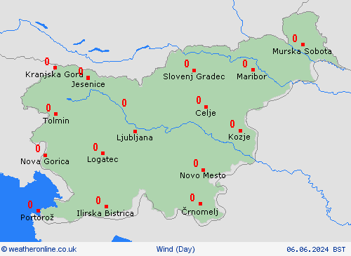 wind Slovenia Europe Forecast maps