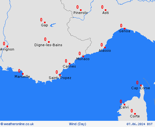 wind Monaco Europe Forecast maps